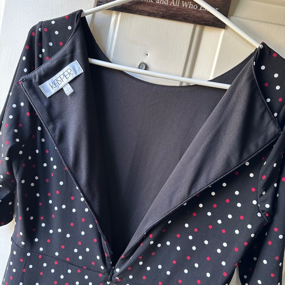 Women Beautiful Black/Red/White Polka Dot Dress Size 4. - Picture 7 of 12